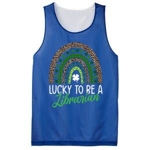 Lucky To Be A Librarian Tee School St Patrick's Day Library Gift Mesh Reversible Basketball Jersey Tank