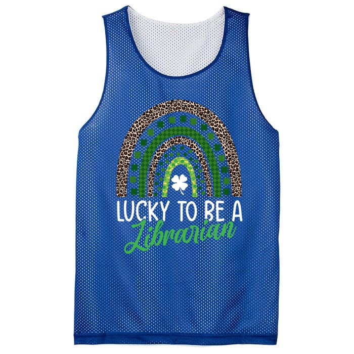 Lucky To Be A Librarian Tee School St Patrick's Day Library Gift Mesh Reversible Basketball Jersey Tank