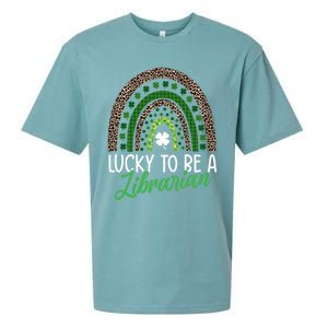 Lucky To Be A Librarian Tee School St Patrick's Day Library Gift Sueded Cloud Jersey T-Shirt