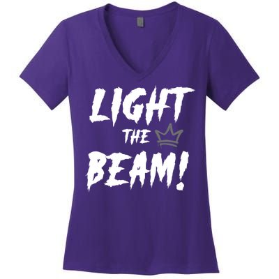 Light The Beam Sacramento Basketball Women's V-Neck T-Shirt