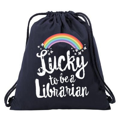 Lucky To Be A Librarian School St Patricks Day Gift Drawstring Bag