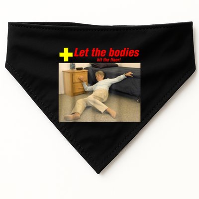 Let The Bodies Hit The Floor Funny Old Lady Sarcastic Meme USA-Made Doggie Bandana
