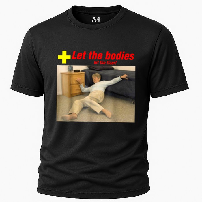 Let The Bodies Hit The Floor Funny Old Lady Sarcastic Meme Cooling Performance Crew T-Shirt