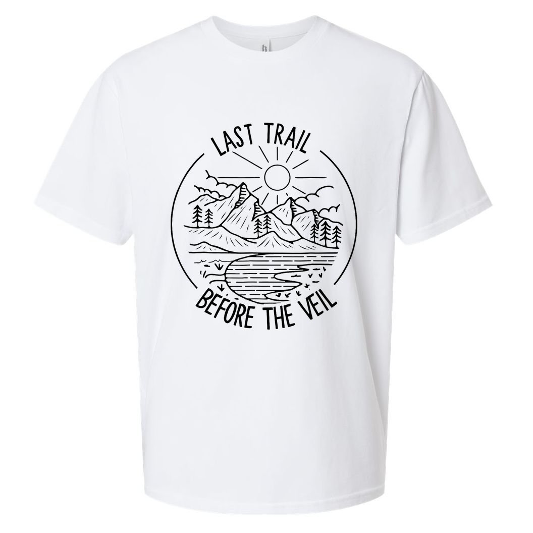 Last Trail Before The Veil Bachelorette Bridesmaid Hiking Sueded Cloud Jersey T-Shirt