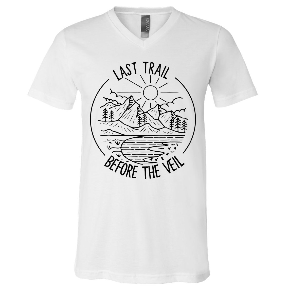 Last Trail Before The Veil Bachelorette Bridesmaid Hiking V-Neck T-Shirt