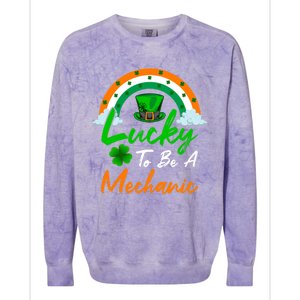 Lucky To Be A Mechanic St Patrick's Day Gift Colorblast Crewneck Sweatshirt