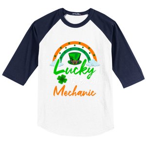 Lucky To Be A Mechanic St Patrick's Day Gift Baseball Sleeve Shirt