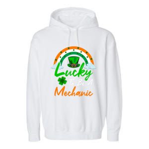 Lucky To Be A Mechanic St Patrick's Day Gift Garment-Dyed Fleece Hoodie