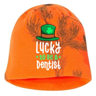 Lucky To Be A Dentist St Patricks Day Shamrock Dental Gift Kati - Camo Knit Beanie