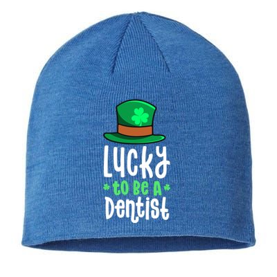 Lucky To Be A Dentist St Patricks Day Shamrock Dental Gift Sustainable Beanie