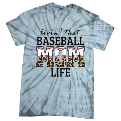 Livin' That Baseball Mom Life Leopard Tie-Dye T-Shirt