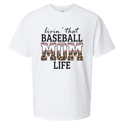 Livin' That Baseball Mom Life Leopard Sueded Cloud Jersey T-Shirt