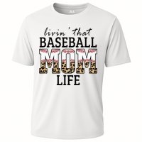 Livin' That Baseball Mom Life Leopard Cooling Performance Crew T-Shirt