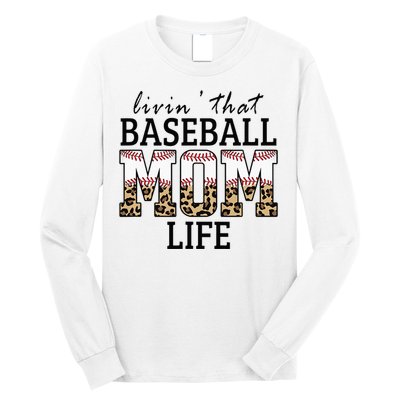 Livin' That Baseball Mom Life Leopard Long Sleeve Shirt