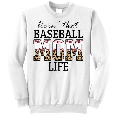 Livin' That Baseball Mom Life Leopard Sweatshirt