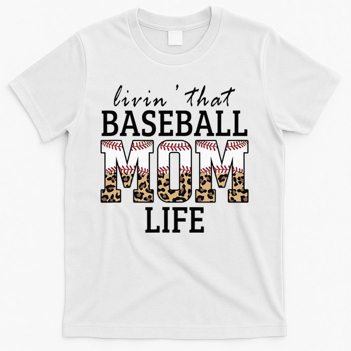 Livin' That Baseball Mom Life Leopard T-Shirt