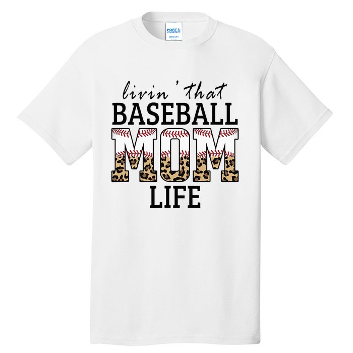 Livin' That Baseball Mom Life Leopard Tall T-Shirt