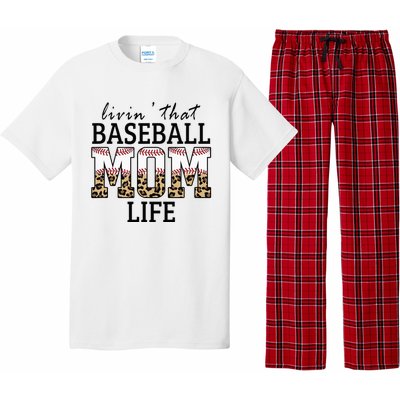 Livin' That Baseball Mom Life Leopard Pajama Set