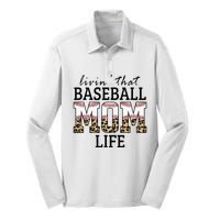 Livin' That Baseball Mom Life Leopard Silk Touch Performance Long Sleeve Polo