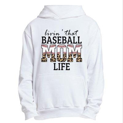 Livin' That Baseball Mom Life Leopard Urban Pullover Hoodie