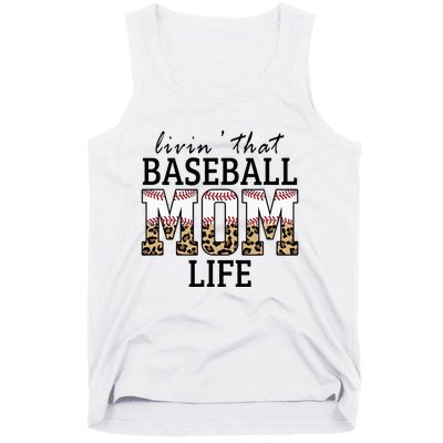 Livin' That Baseball Mom Life Leopard Tank Top