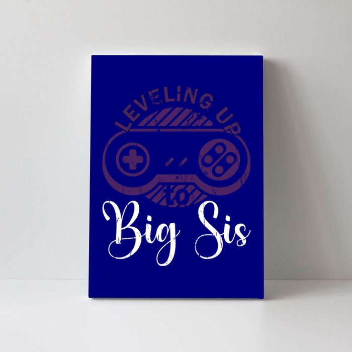 Leveling To Big Sis Big Sis Little Bro Designs Cute Gift Canvas