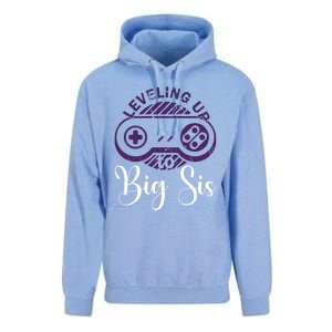 Leveling To Big Sis Big Sis Little Bro Designs Cute Gift Unisex Surf Hoodie