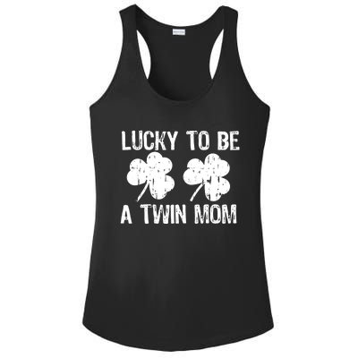 Lucky To Be A Twin Mom St Patrick's Day Ladies PosiCharge Competitor Racerback Tank