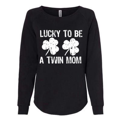 Lucky To Be A Twin Mom St Patrick's Day Womens California Wash Sweatshirt