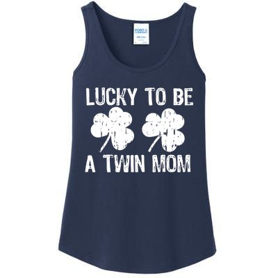 Lucky To Be A Twin Mom St Patrick's Day Ladies Essential Tank