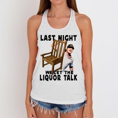 Leave Them Broadway Chairs Alone. Women's Knotted Racerback Tank