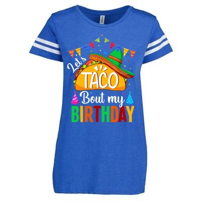 Let's Taco Bout My Birthday Funny Mexican Party Boy Girl Enza Ladies Jersey Football T-Shirt