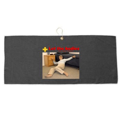 Let The Bodies Hit The Floor Funny Meme Large Microfiber Waffle Golf Towel
