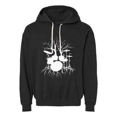 Live The Beat Drum Drummer Gift For Musician Garment-Dyed Fleece Hoodie