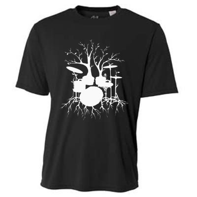 Live The Beat Drum Drummer Gift For Musician Cooling Performance Crew T-Shirt