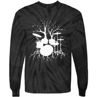 Live The Beat Drum Drummer Gift For Musician Tie-Dye Long Sleeve Shirt