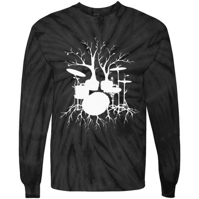 Live The Beat Drum Drummer Gift For Musician Tie-Dye Long Sleeve Shirt