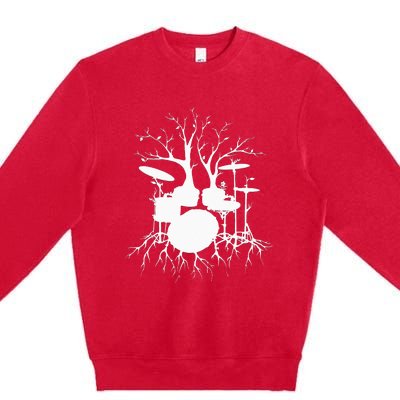 Live The Beat Drum Drummer Gift For Musician Premium Crewneck Sweatshirt