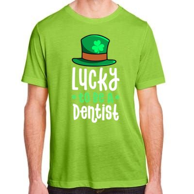 Lucky To Be A Dentist St Patricks Day Shamrock Dental Gift Adult ChromaSoft Performance T-Shirt