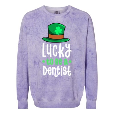 Lucky To Be A Dentist St Patricks Day Shamrock Dental Gift Colorblast Crewneck Sweatshirt