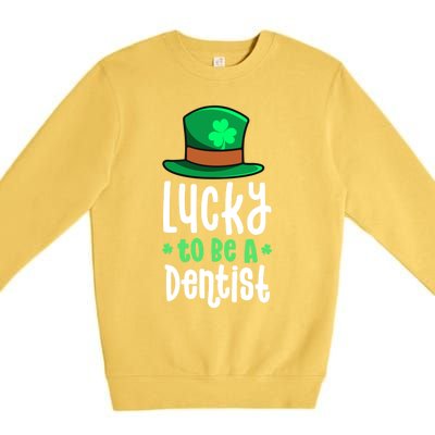 Lucky To Be A Dentist St Patricks Day Shamrock Dental Gift Premium Crewneck Sweatshirt