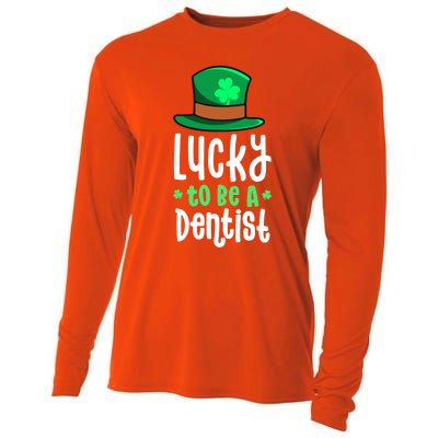 Lucky To Be A Dentist St Patricks Day Shamrock Dental Gift Cooling Performance Long Sleeve Crew