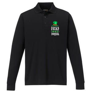 Lucky To Be A Dentist St Patricks Day Shamrock Dental Gift Performance Long Sleeve Polo