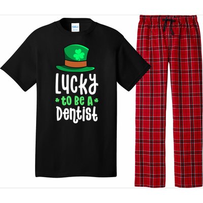 Lucky To Be A Dentist St Patricks Day Shamrock Dental Gift Pajama Set