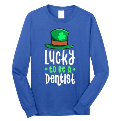 Lucky To Be A Dentist St Patricks Day Shamrock Dental Gift Long Sleeve Shirt