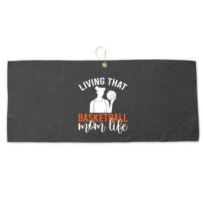 Living That Basketball Mom Life Basketball Mom Gift Large Microfiber Waffle Golf Towel