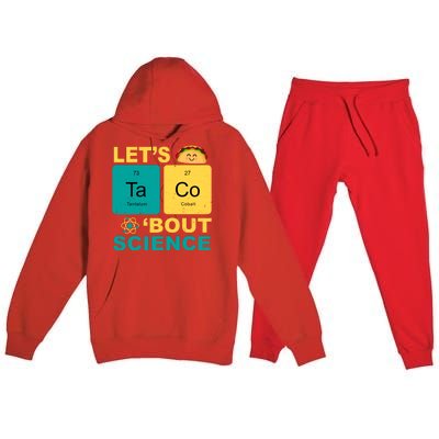 Let's Taco 'Bout Science Funny Premium Hooded Sweatsuit Set