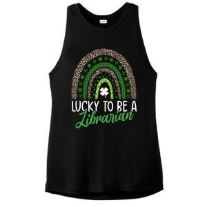 Lucky To Be A Librarian Tee School St Patrick's Day Library Gift Ladies PosiCharge Tri-Blend Wicking Tank