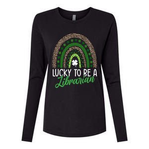 Lucky To Be A Librarian Tee School St Patrick's Day Library Gift Womens Cotton Relaxed Long Sleeve T-Shirt