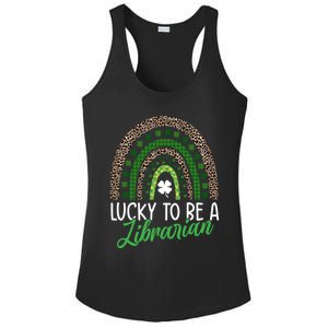 Lucky To Be A Librarian Tee School St Patrick's Day Library Gift Ladies PosiCharge Competitor Racerback Tank